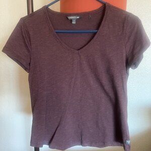 Toad & Co - Marley II short sleeve tee - S - maroon/ purple